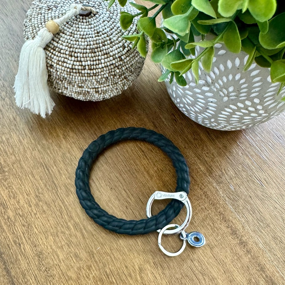 Oventure Silicone Black Braided Key Ring